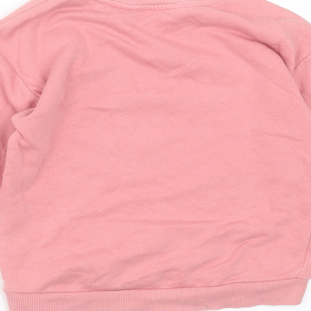 H&M Girls Pink  Cotton Pullover Sweatshirt Size 4-5 Years   - cherries
