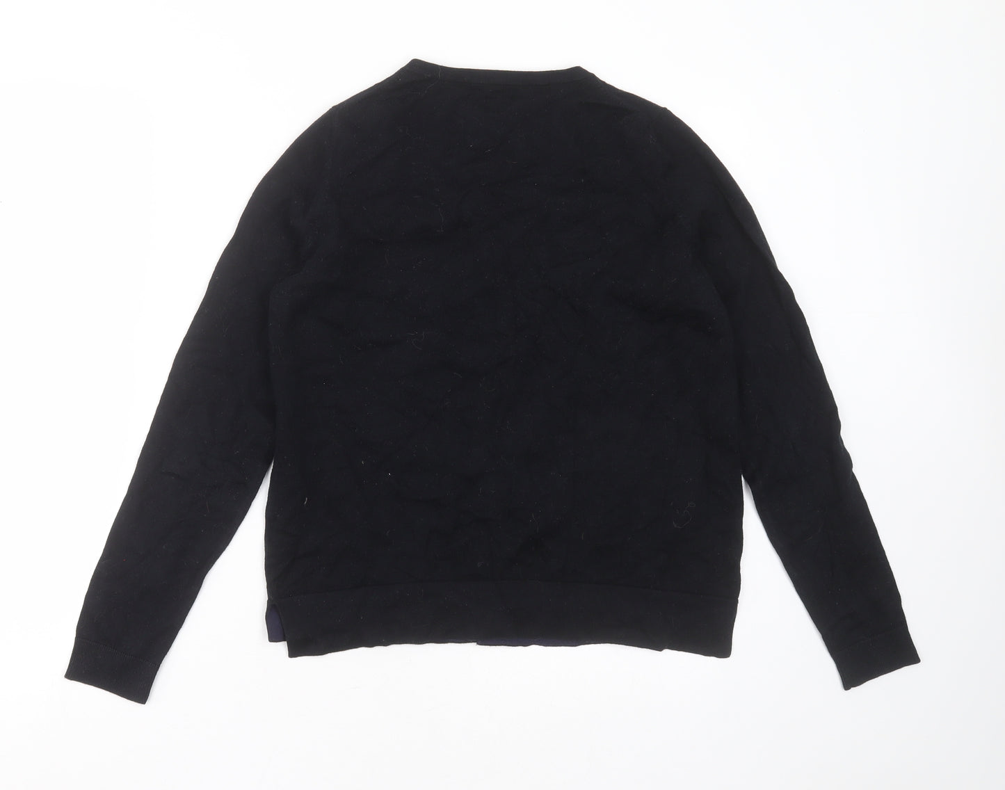 Boden Womens Black Round Neck  Cotton Cardigan Jumper Size M