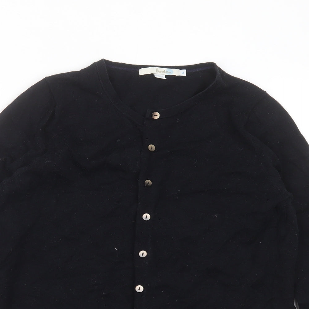 Boden Womens Black Round Neck  Cotton Cardigan Jumper Size M