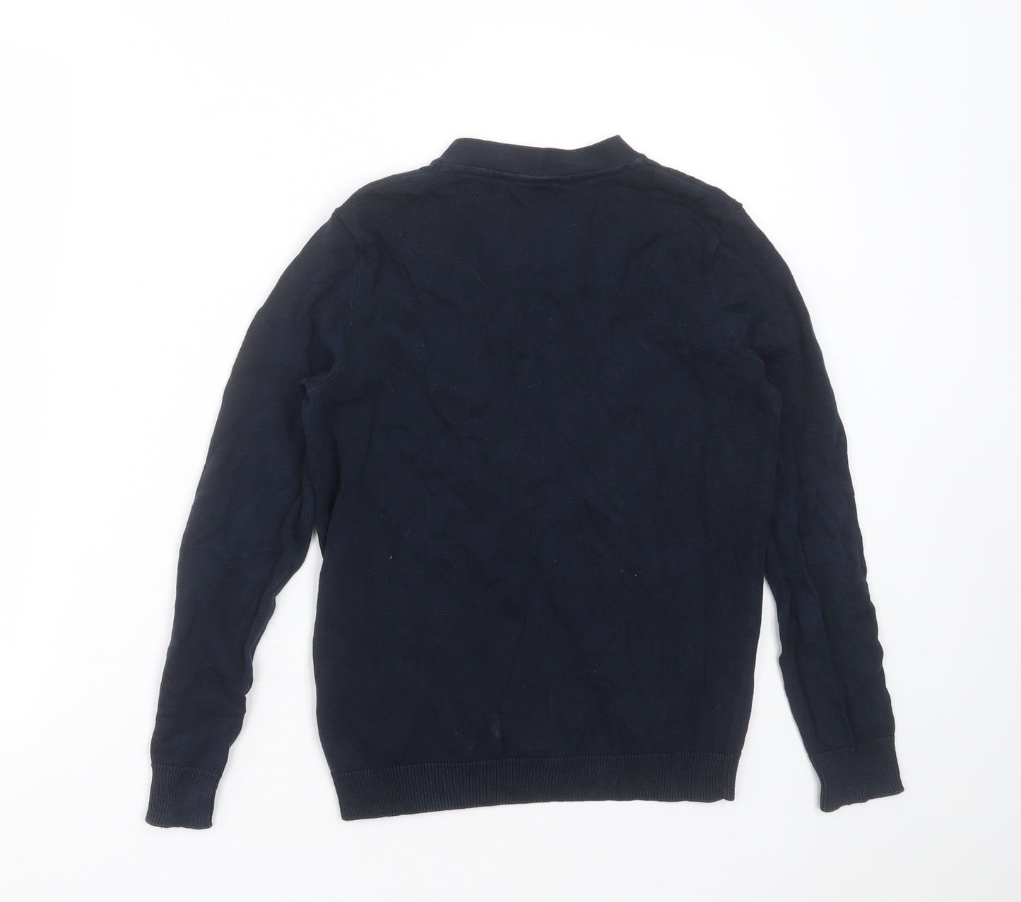 H&M Boys Blue V-Neck  Cotton Cardigan Jumper Size 10-11 Years  Button