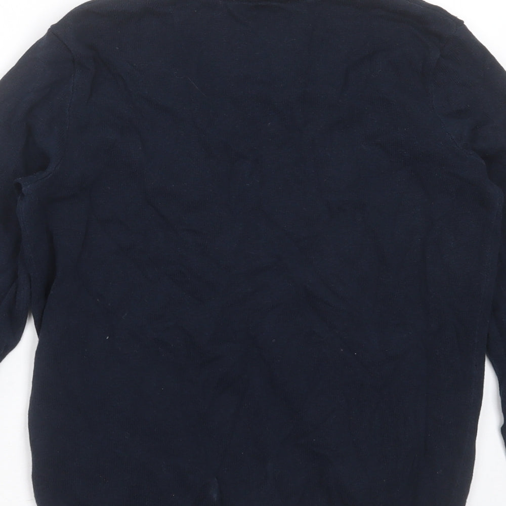 H&M Boys Blue V-Neck  Cotton Cardigan Jumper Size 10-11 Years  Button