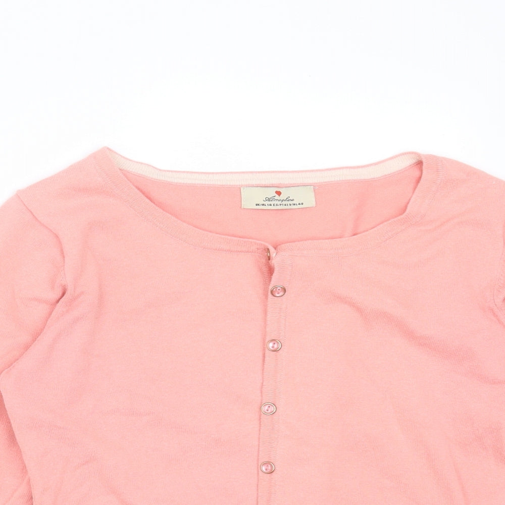 Primark Womens Pink Round Neck  Cotton Cardigan Jumper Size 14
