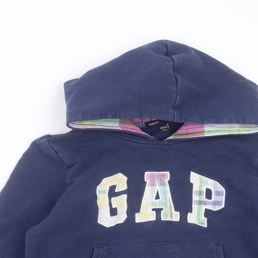 GapKids Girls Blue  Cotton Pullover Hoodie Size 6-7 Years