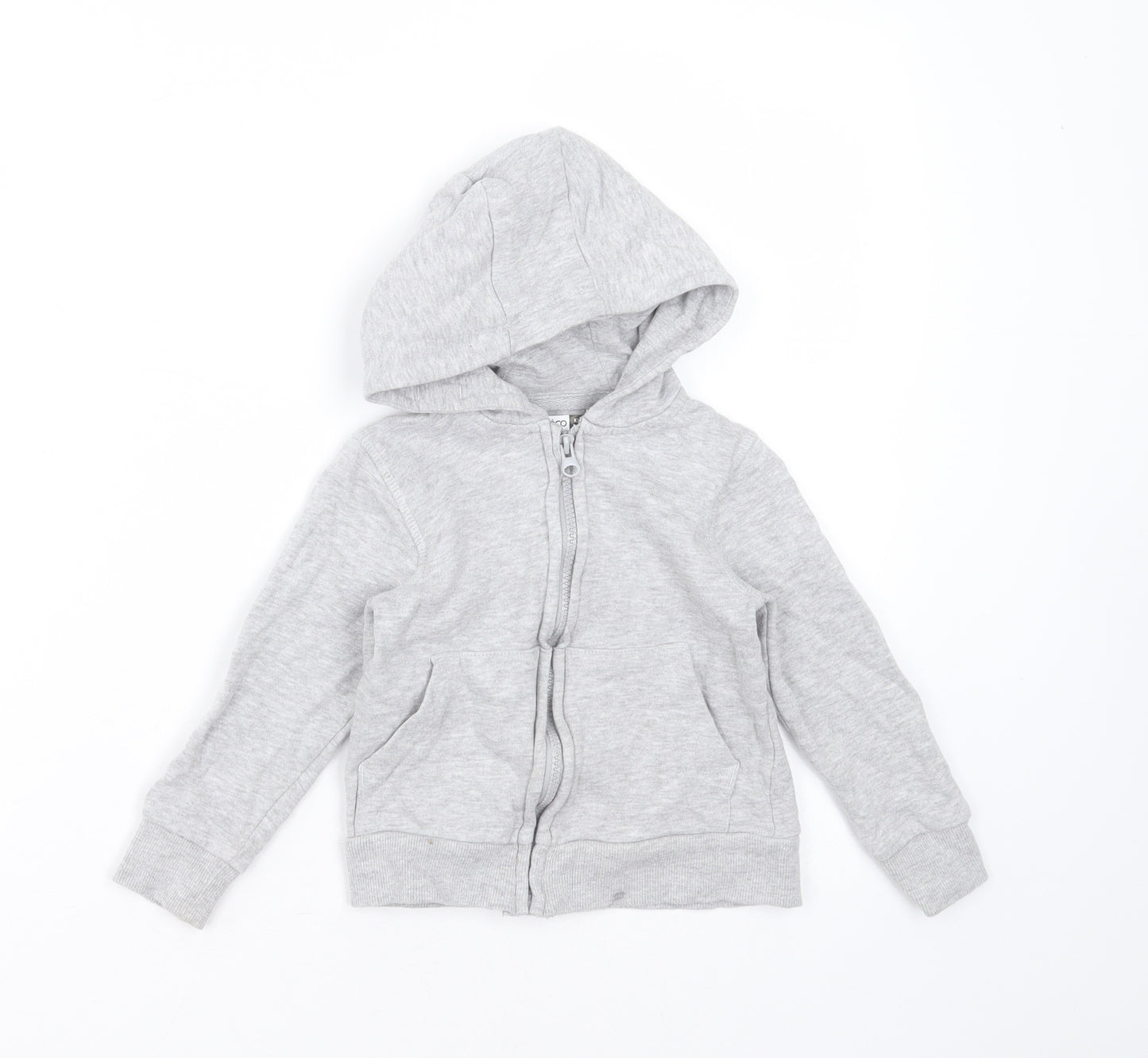 PEP&Co Girls Grey  Cotton Full Zip Hoodie Size 2-3 Years  Zip