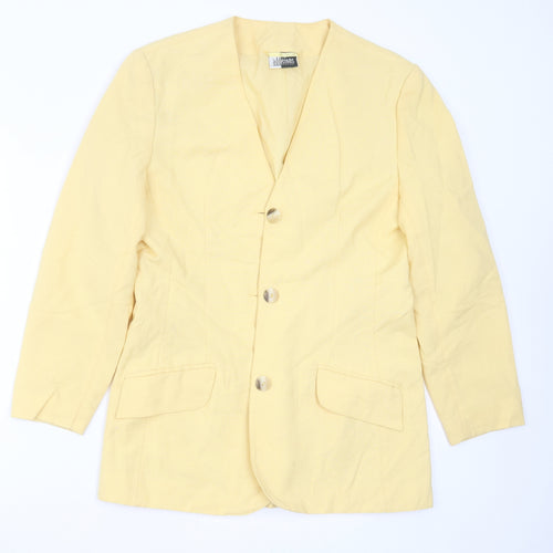 ADDITIONS Womens Yellow  Polyester Jacket Suit Jacket Size 12