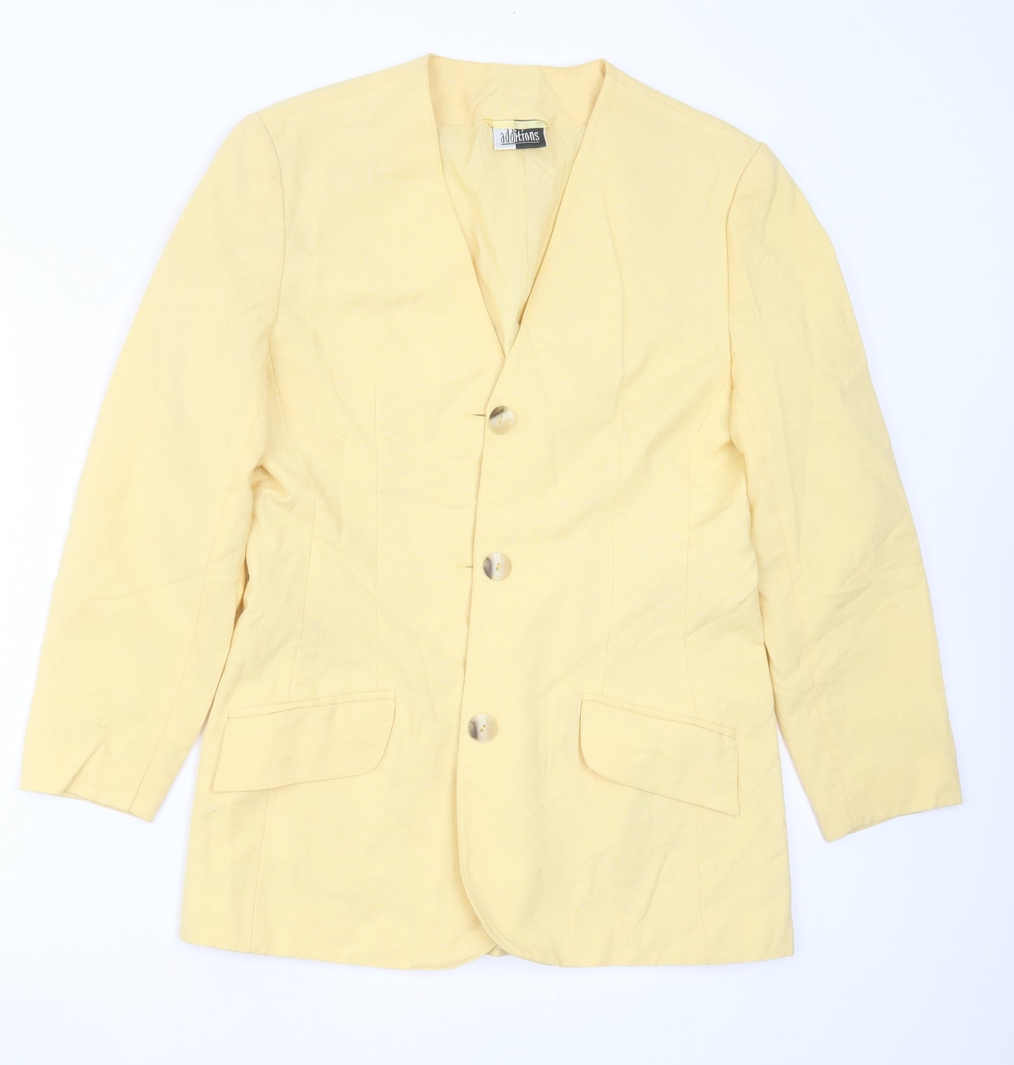 ADDITIONS Womens Yellow  Polyester Jacket Suit Jacket Size 12