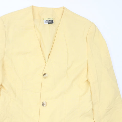 ADDITIONS Womens Yellow  Polyester Jacket Suit Jacket Size 12
