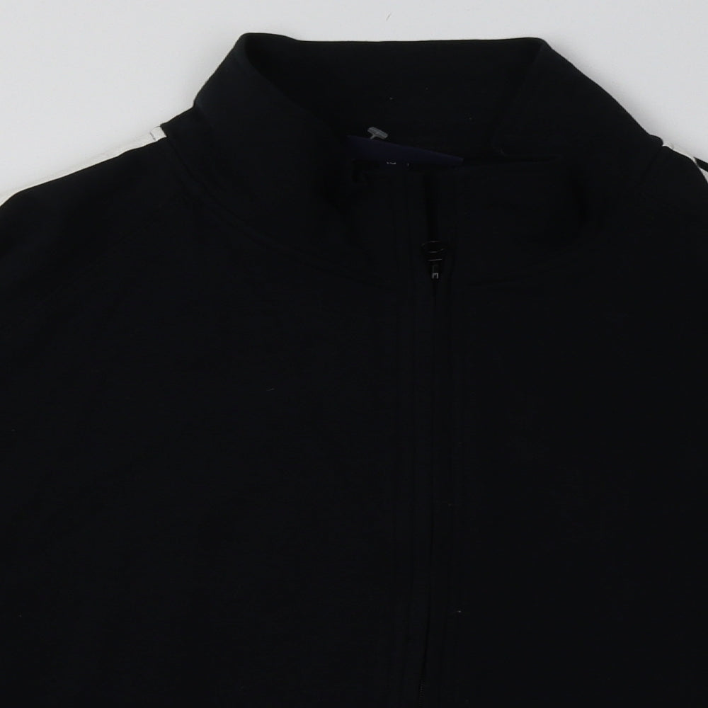 Olympus Womens Black Striped Cotton Full Zip Sweatshirt Size 18  Zip