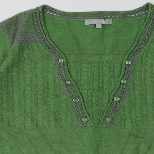Marks and Spencer Womens Green Geometric Acrylic Pullover Sweatshirt Size 14  Pullover