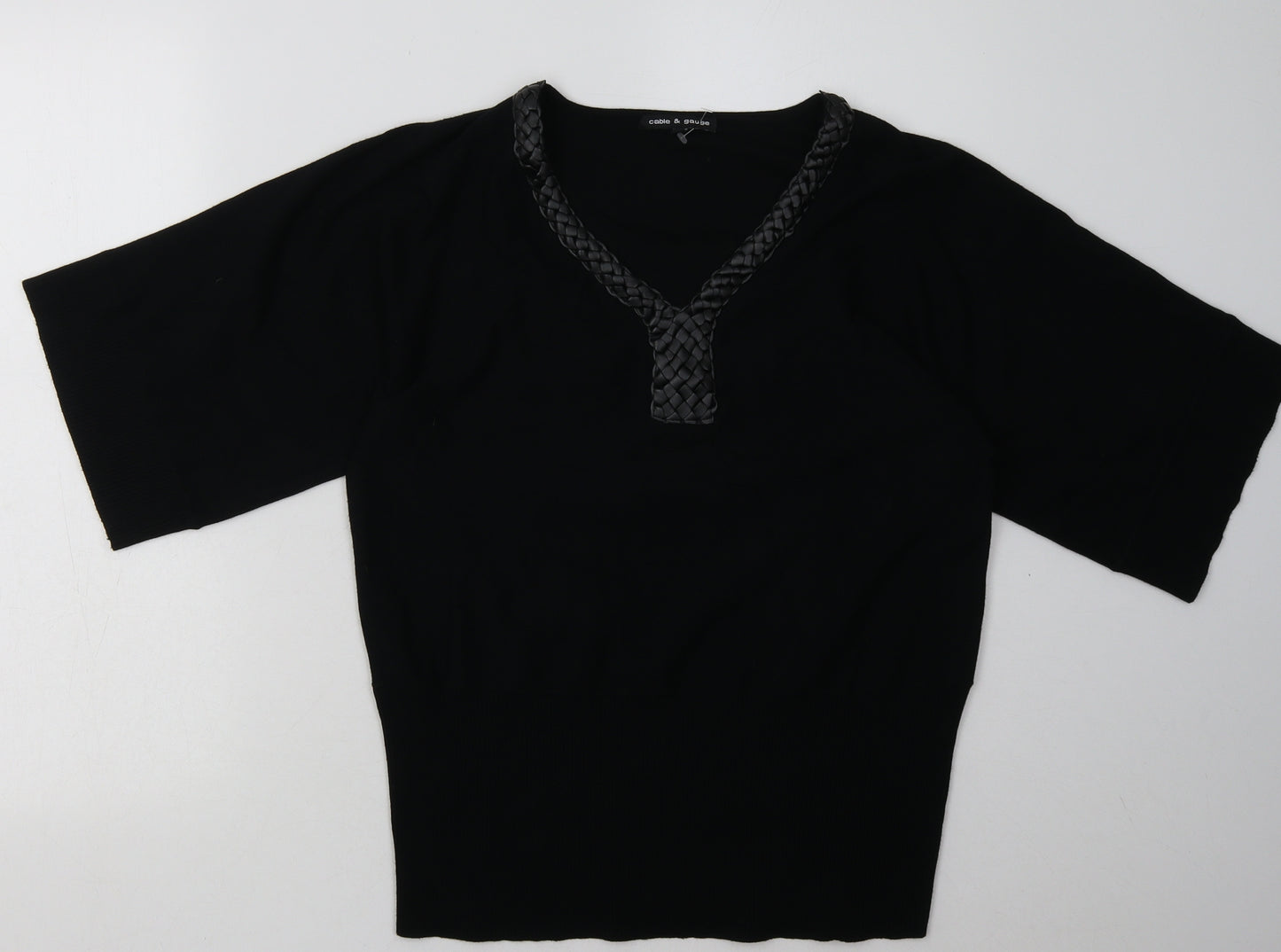 Cable & Gauge Womens Black  Polyester Pullover Sweatshirt Size M  Pullover