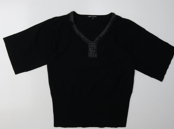 Cable & Gauge Womens Black  Polyester Pullover Sweatshirt Size M  Pullover