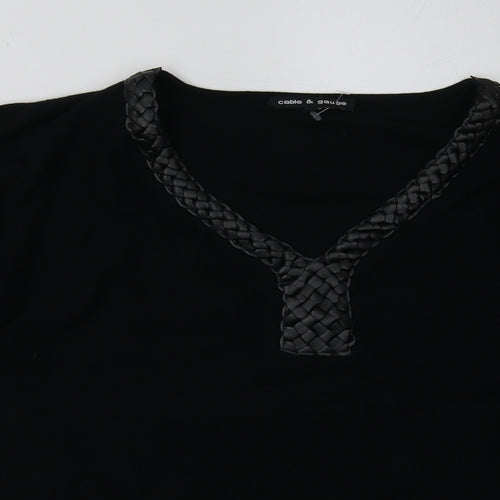 Cable & Gauge Womens Black  Polyester Pullover Sweatshirt Size M  Pullover
