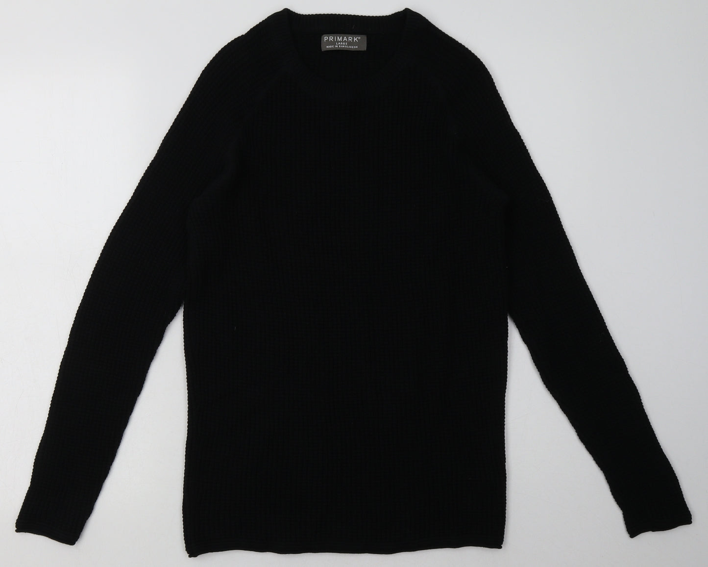 Primark Mens Black  Cotton Pullover Sweatshirt Size L