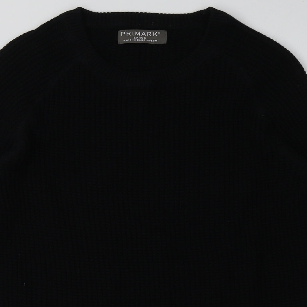 Primark Mens Black  Cotton Pullover Sweatshirt Size L