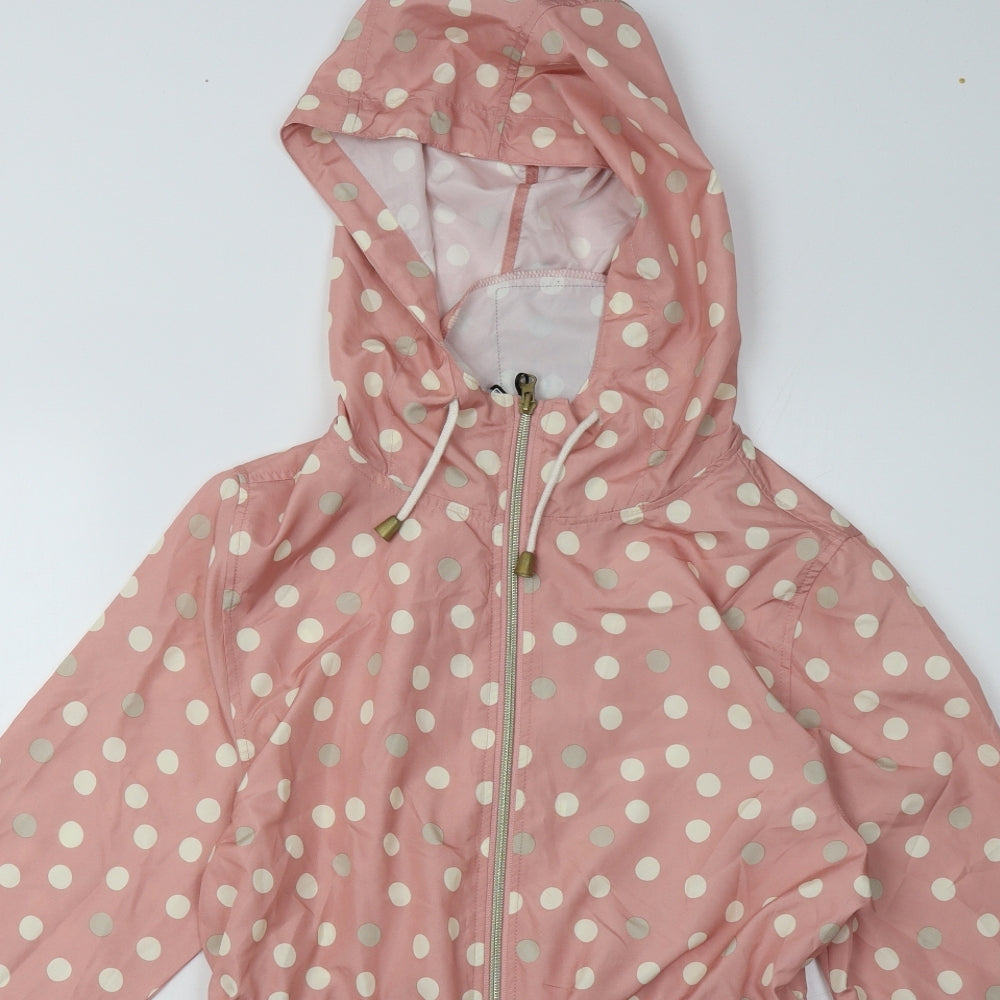 Primark Womens Pink Polka Dot  Windbreaker Jacket Size 8  Zip