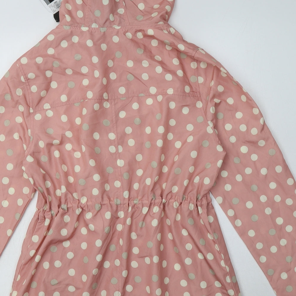 Primark Womens Pink Polka Dot  Windbreaker Jacket Size 8  Zip