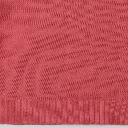 New Look Womens Pink Argyle/Diamond Acrylic Pullover Sweatshirt Size M  Pullover
