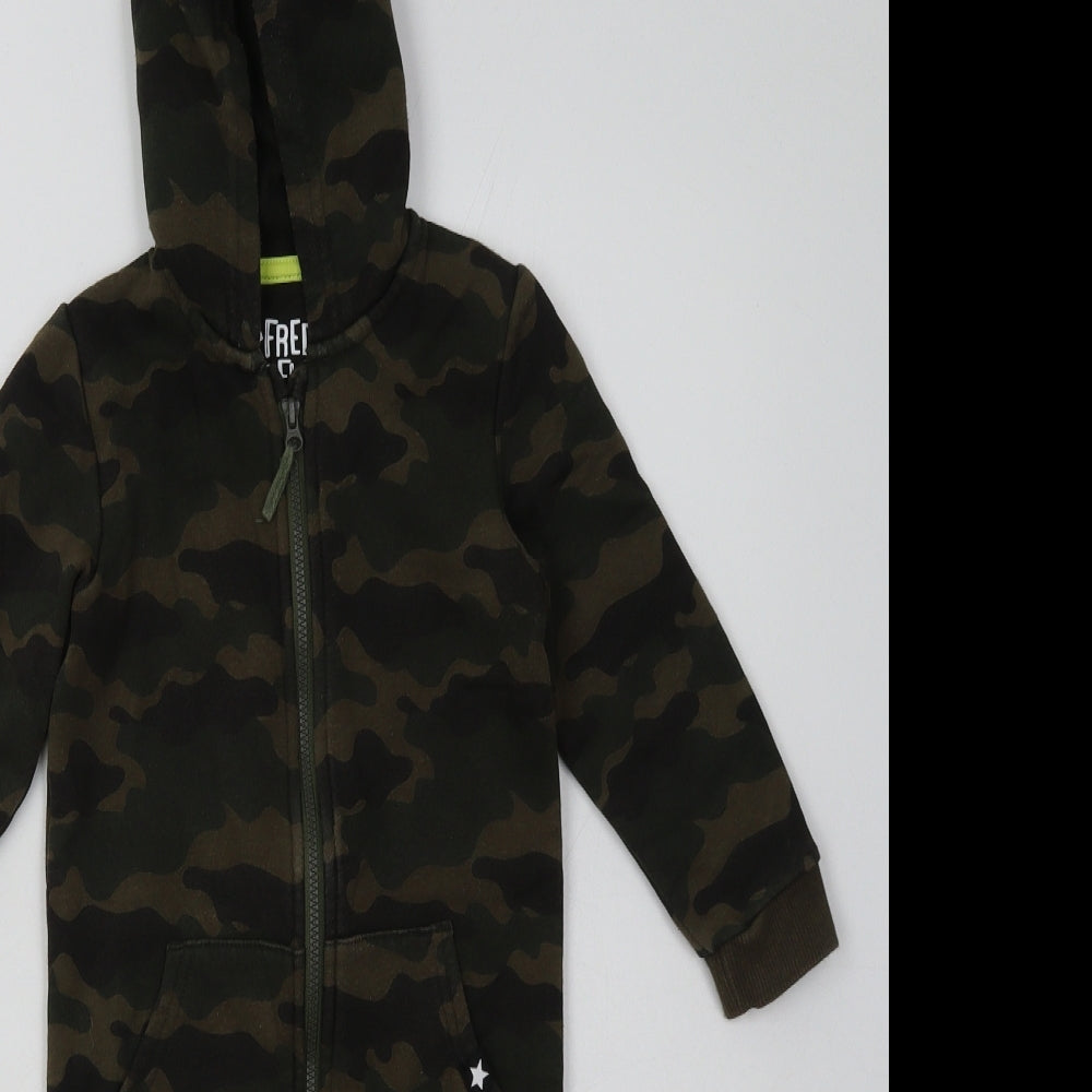 F&F Boys Green Camouflage Cotton Babygrow One-Piece Size 18-24 Months  Zip