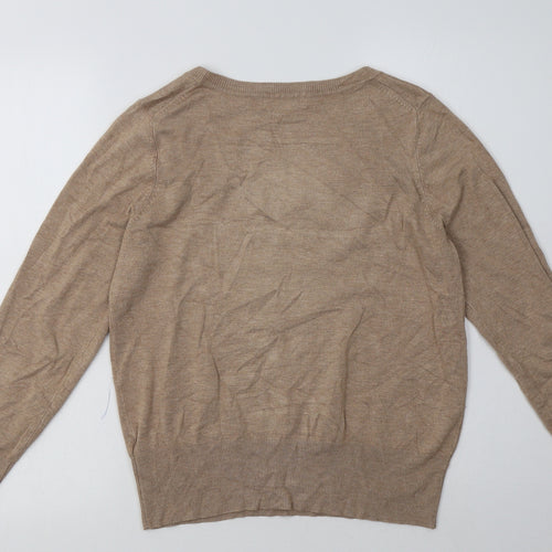 Marks and Spencer Womens Beige  Viscose  Sweatshirt Size 14  Pullover
