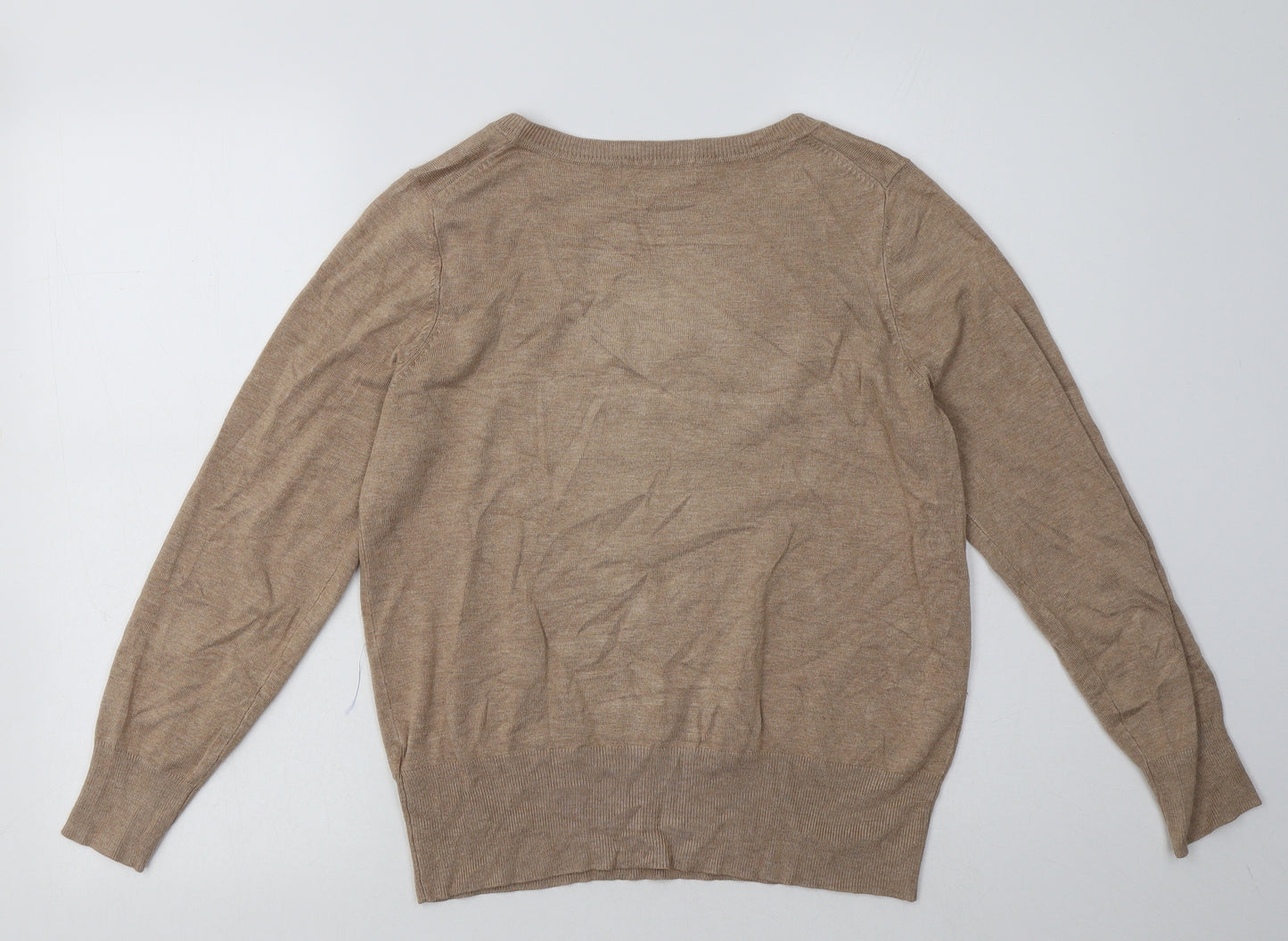 Marks and Spencer Womens Beige  Viscose  Sweatshirt Size 14  Pullover