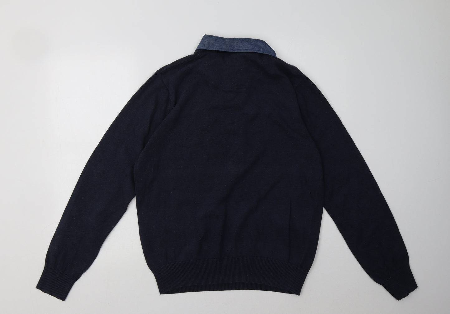 F&F Mens Blue  Cotton Pullover Sweatshirt Size L