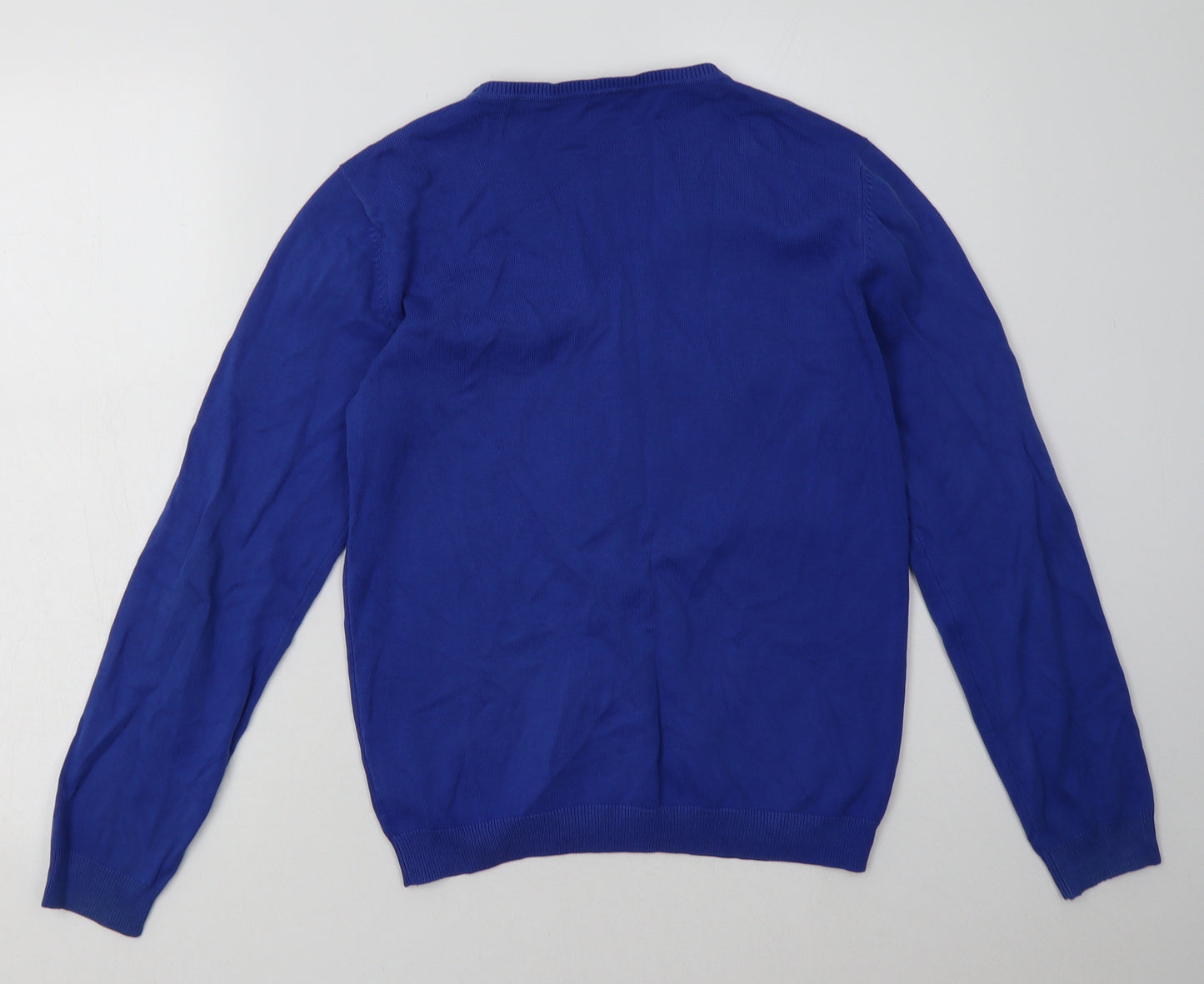 George Girls Blue V-Neck  Cotton Cardigan Jumper Size 13-14 Years  Button - School Wear
