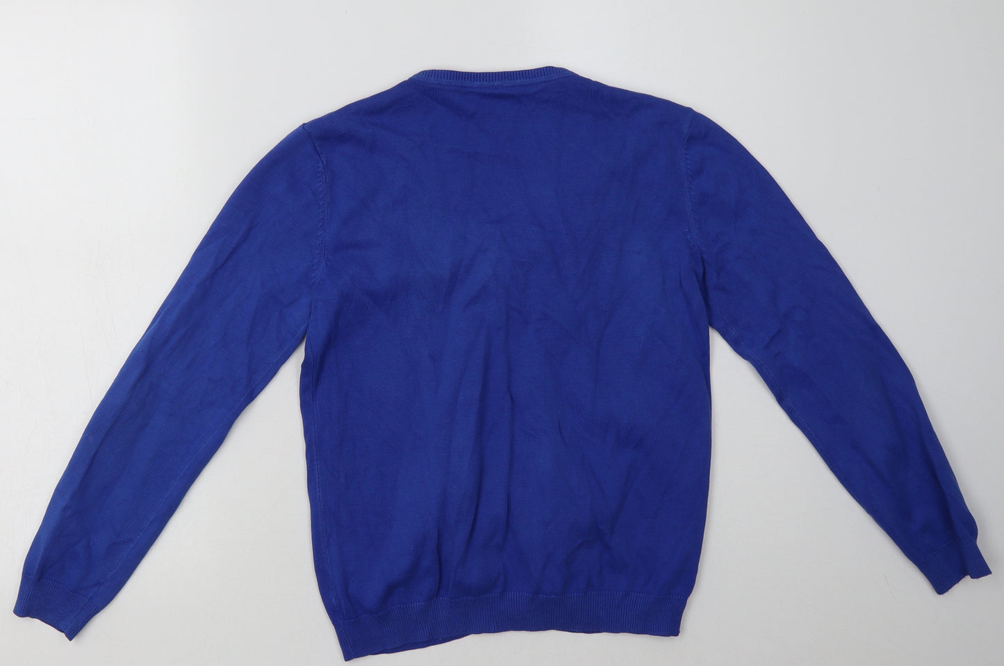 George Girls Blue V-Neck  Cotton Cardigan Jumper Size 11-12 Years  Button - School Wear
