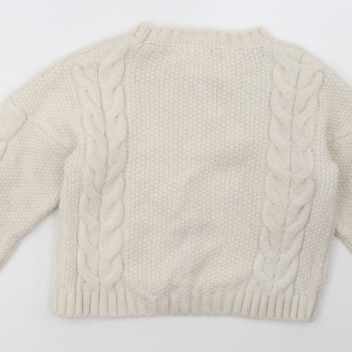 Primark Girls Beige  Acrylic Pullover Sweatshirt Size 9-10 Years  Pullover