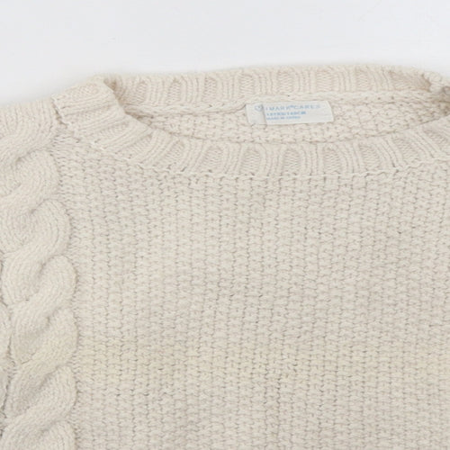 Primark Girls Beige  Acrylic Pullover Sweatshirt Size 9-10 Years  Pullover