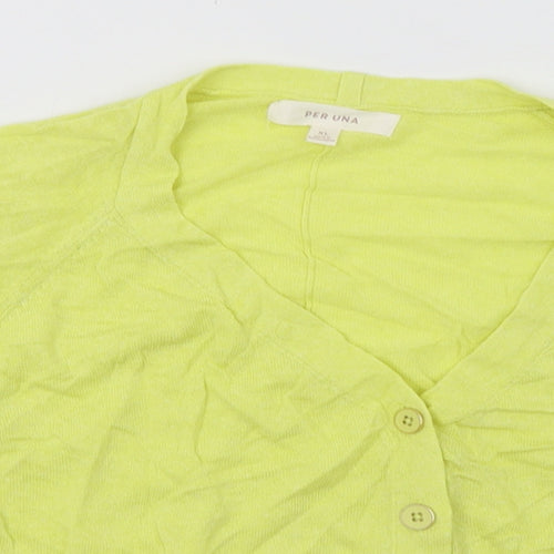 Marks and Spencer Womens Green V-Neck  Lyocell Cardigan Jumper Size XL