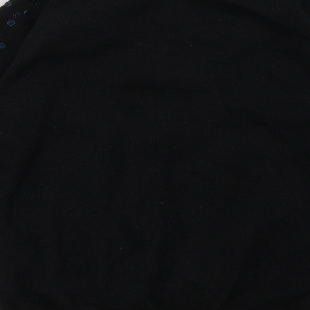 George Girls Black Crew Neck  Cotton Cardigan Jumper Size 10-11 Years  Pullover