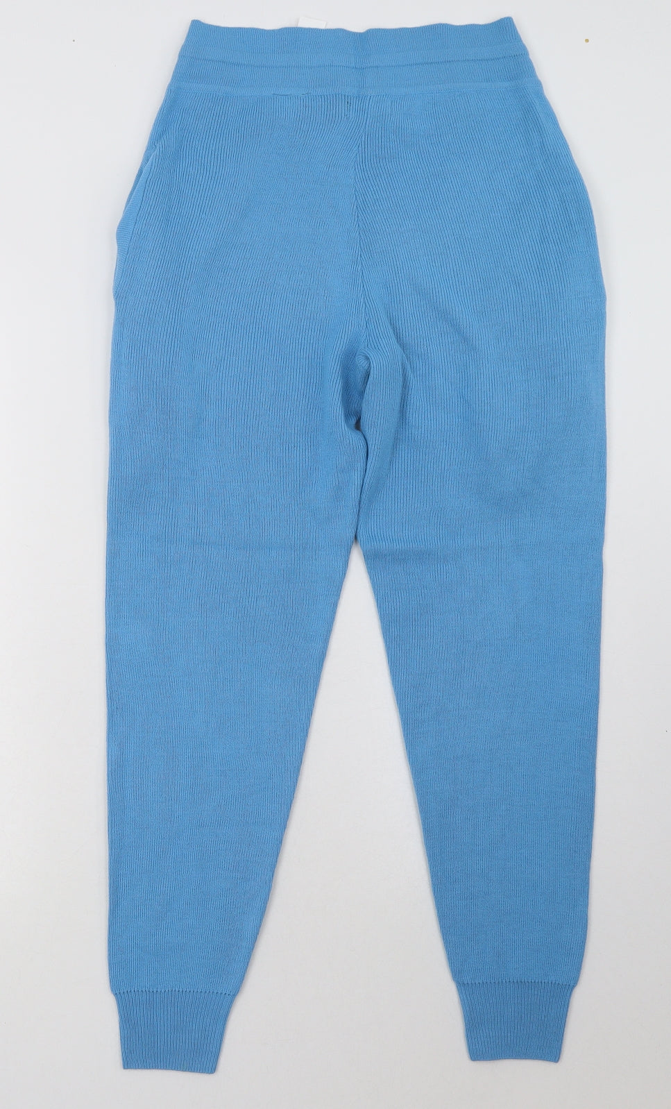 Boohoo Womens Blue  Acrylic Jogger Trousers Size 10 L30 in Regular Tie