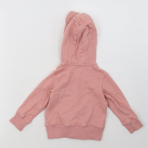 Nutmeg Girls Pink  Cotton Full Zip Hoodie Size 2 Years  Zip