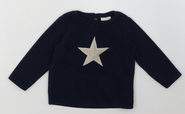 NEXT Baby Blue  Polyester Basic Casual Size 12-18 Months Crew Neck Buckle - Star Print