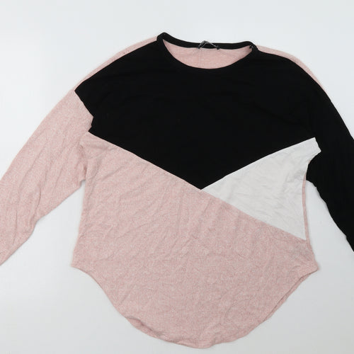 Select Womens Pink Plaid Polyester Pullover Sweatshirt Size M  Pullover