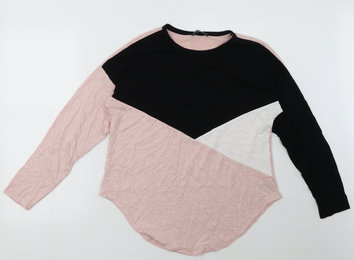Select Womens Pink Plaid Polyester Pullover Sweatshirt Size M  Pullover