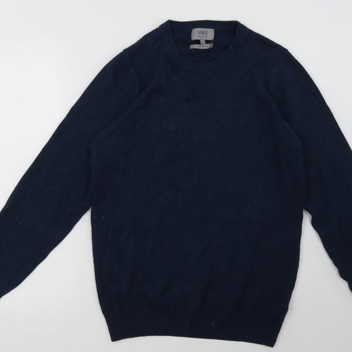 Marks and Spencer Mens Blue  Cotton Pullover Sweatshirt Size S