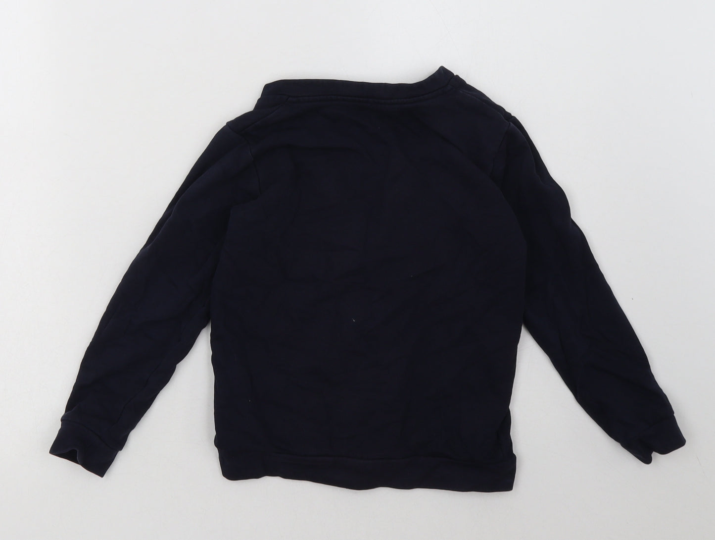 George Girls Blue V-Neck  Cotton Cardigan Jumper Size 5-6 Years  Button - School Wear