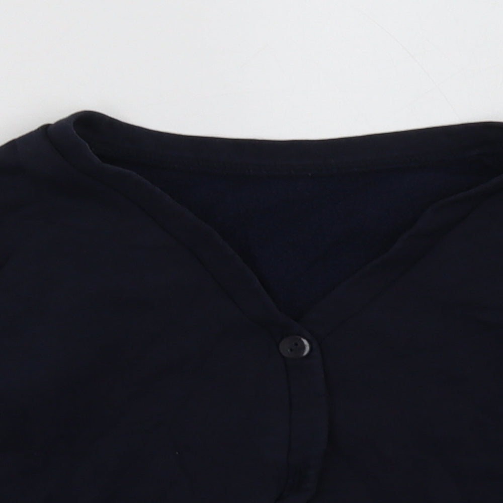 George Girls Blue V-Neck  Cotton Cardigan Jumper Size 5-6 Years  Button - School Wear