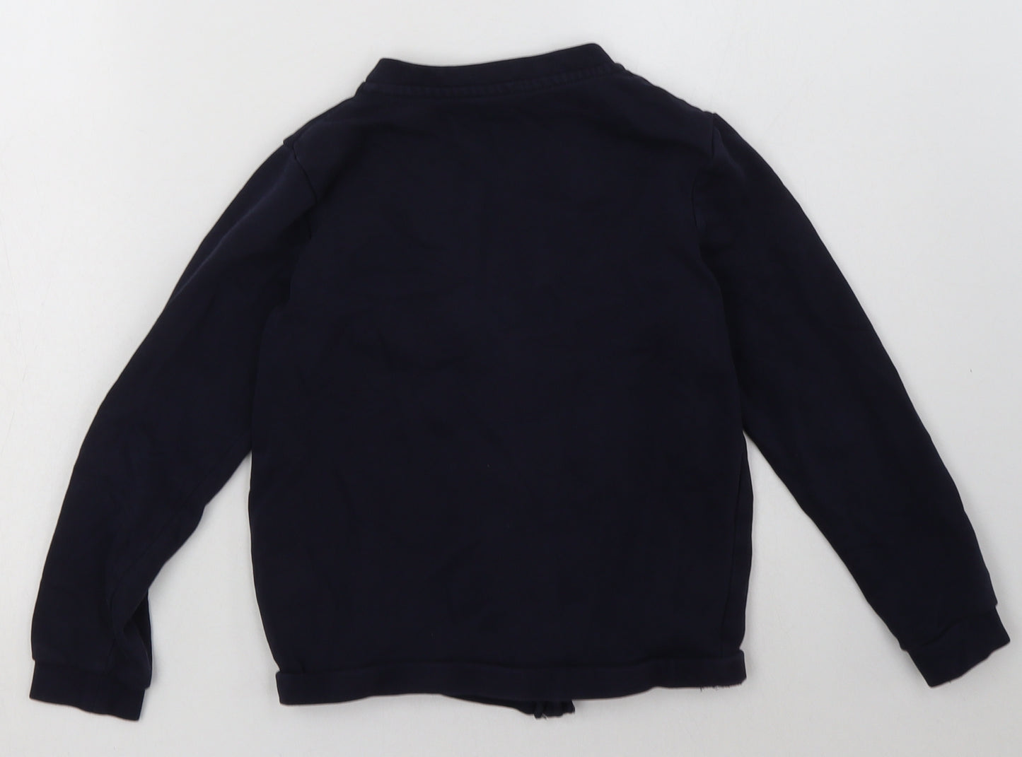 George Girls Blue V-Neck  Cotton Cardigan Jumper Size 7-8 Years  Button - School Wear