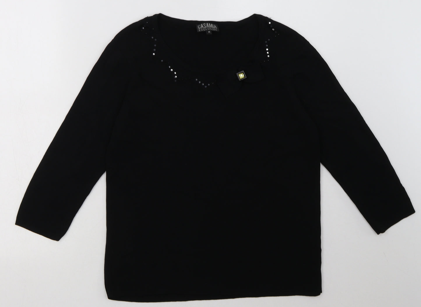 CASAMIA Womens Black  Nylon Pullover Sweatshirt Size M  Pullover