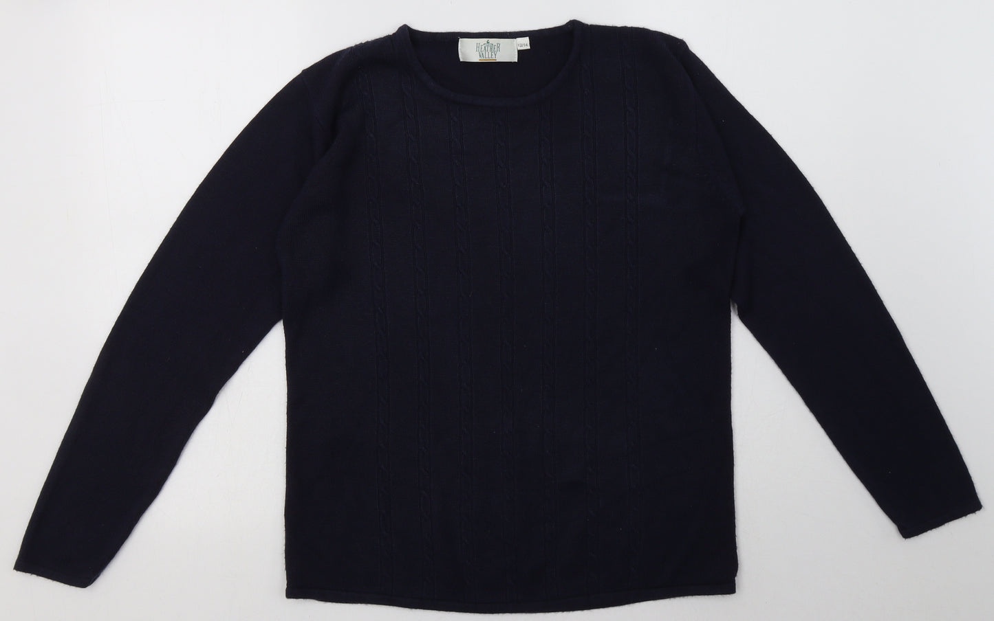 heather valley Womens Blue Argyle/Diamond Acrylic Pullover Sweatshirt Size 14  Pullover