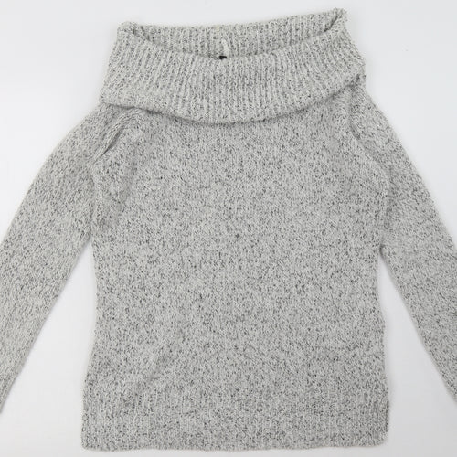 New Look Womens Grey  Acrylic Pullover Sweatshirt Size 10  Pullover