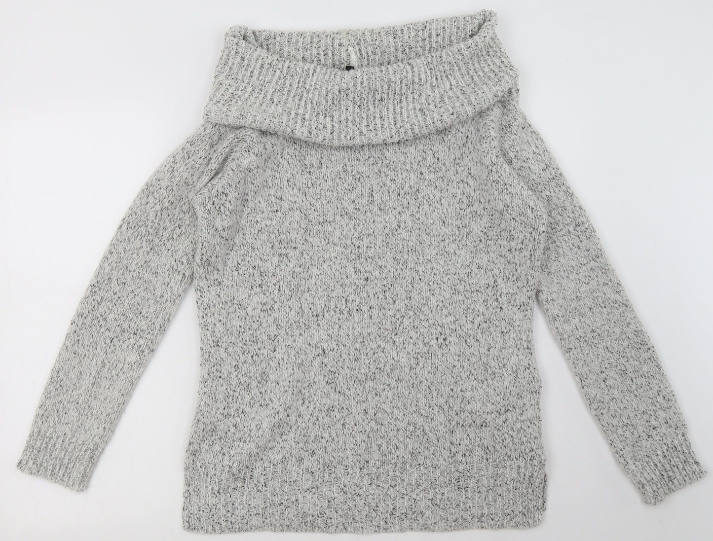 New Look Womens Grey  Acrylic Pullover Sweatshirt Size 10  Pullover