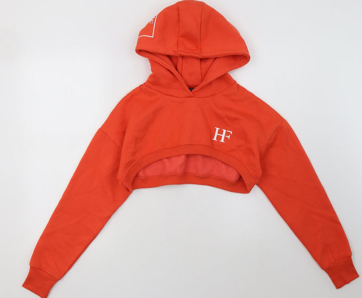 Holyfield Girls Red Cotton Pullover Hoodie Size 12-13 Years Pullover - Cropped