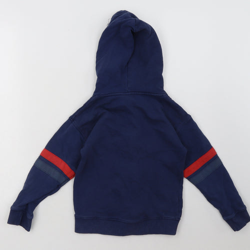 Mini Club Boys Blue Striped Cotton Full Zip Hoodie Size 4-5 Years  Zip