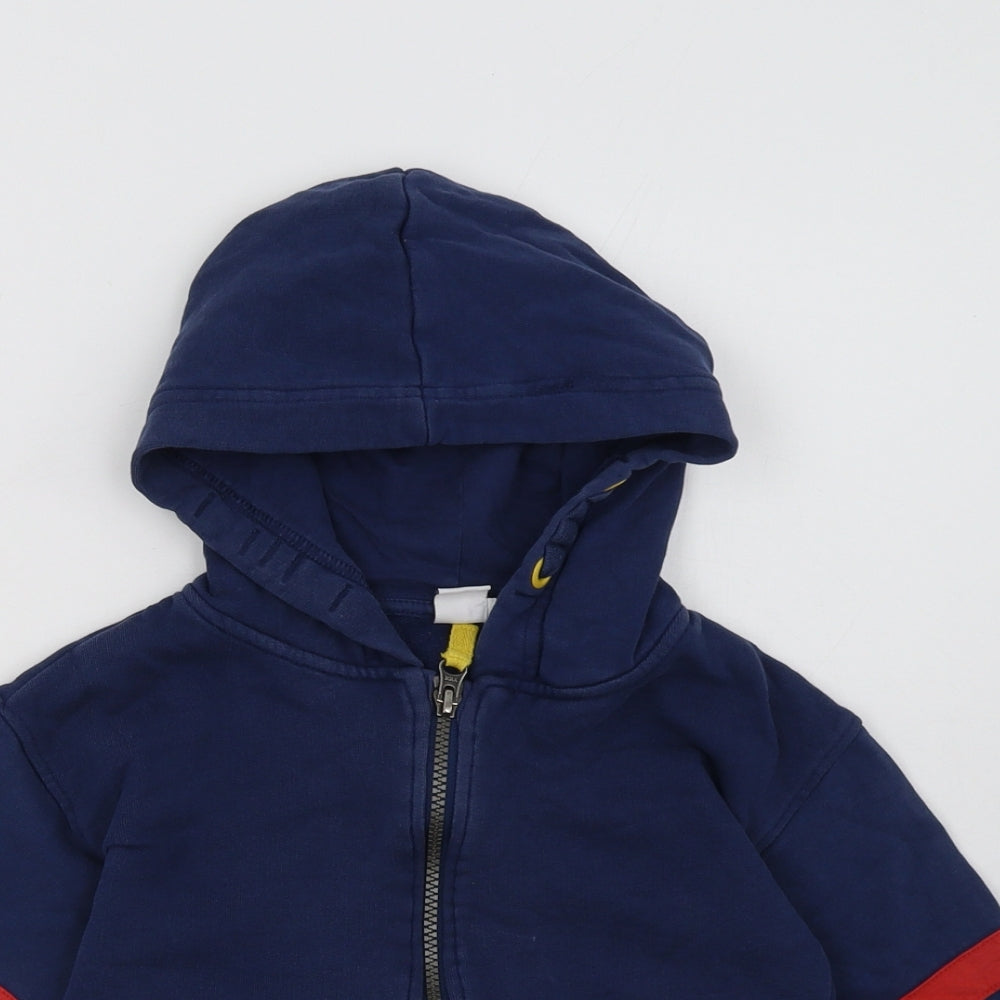 Mini Club Boys Blue Striped Cotton Full Zip Hoodie Size 4-5 Years  Zip