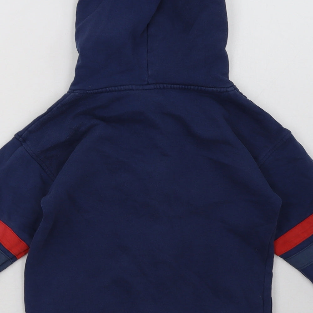 Mini Club Boys Blue Striped Cotton Full Zip Hoodie Size 4-5 Years  Zip