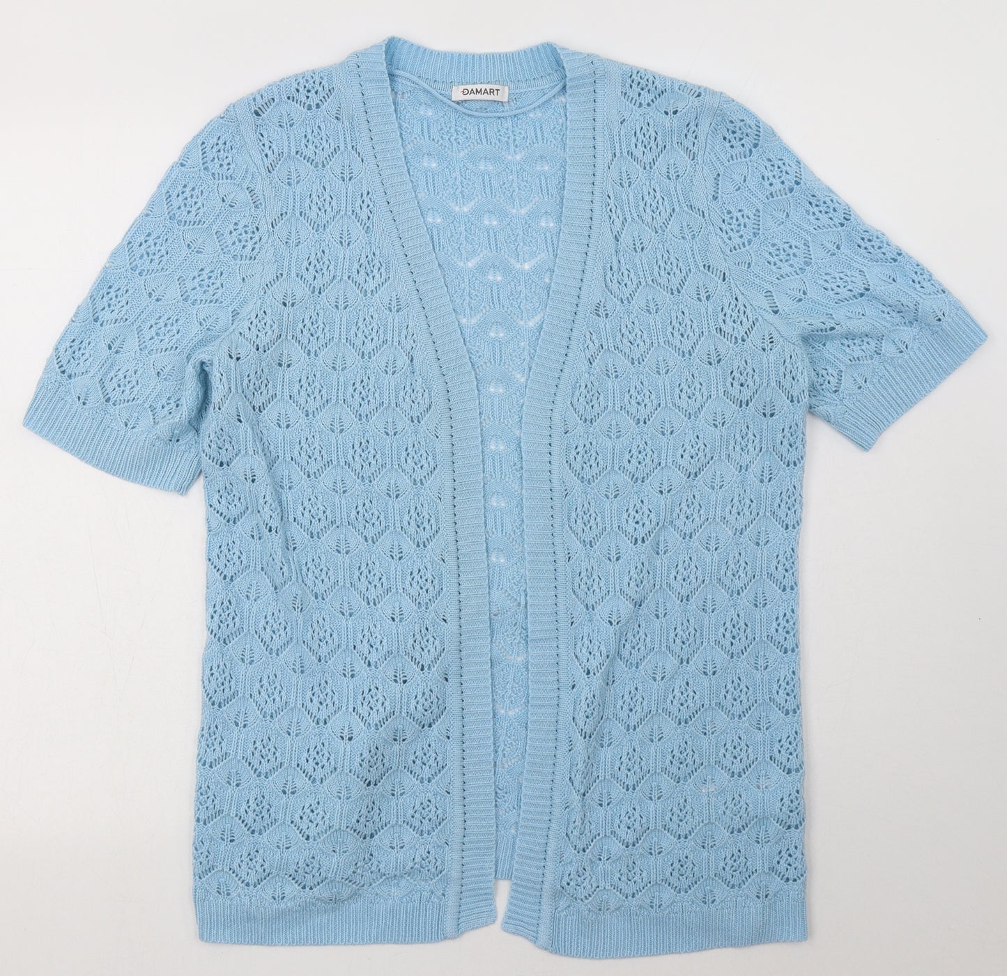 Damart Womens Blue V-Neck  Acrylic Cardigan Jumper Size 12