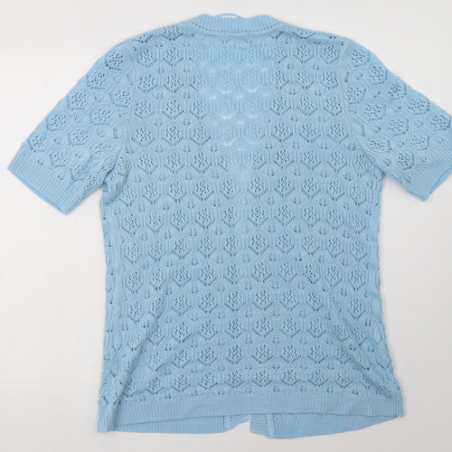 Damart Womens Blue V-Neck  Acrylic Cardigan Jumper Size 12